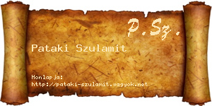 Pataki Szulamit névjegykártya